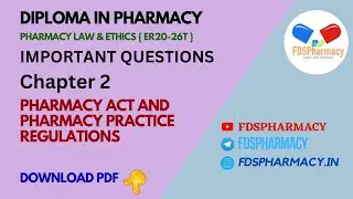 Ch 2 Pharmacy Act and Pharmacy Practice Regulations | Pharmacy Law & Ethics Important Questions