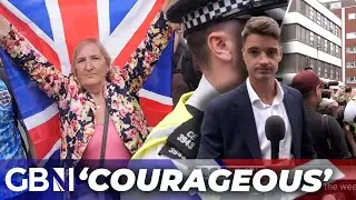 Migrant Protest: &rsquo;Speaking for the Country&rsquo; - Courageous Briton Bravely Holds Union Jack Flag