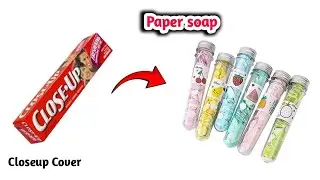 How to Make Paper Soap with Toothpaste Cover/Easy DIY Paper Soap at Home/Paper Soap Making/No Mould