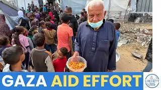 Heartbreaking Scene in Gaza: Charity Feeds Displaced Families Amid Crisis