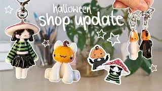 halloween SHOP UPDATE preparation ⭐︎ small business vlog ⭐︎ sculpting & glazing new charms