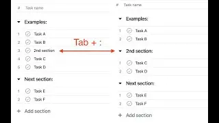 Asana Navigator - Convert to section (Tab+:) [no sound]