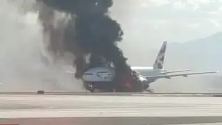 British Airways plane catches fire on runway