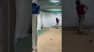 13 year-old righthander facing bowling machine figuring out to place right ￼