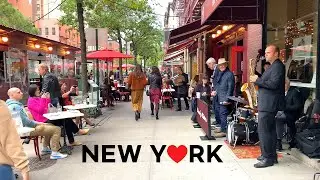 [4K] 🇺🇸 Прогулка по Нью-Йорку: проспект Колумба, Манхэттен / Гранд-базар, Хэллоуин-деко