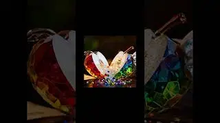 Al ASMR crystal apple slicing I glass fruit | oddlySatisfying Sound and Visuals |ASMRsound and video