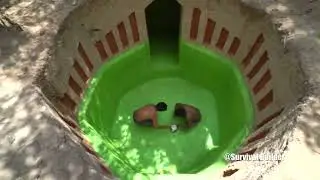 building the most secret temple underground house with water slide to underground waterpools #jingle