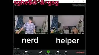 Nerd go to Zoom meeting to helper