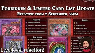 Yu-Gi-Oh! September 2nd, 2024 Forbidden and Limited update Live Local Reaction!