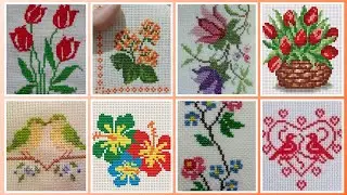 Top 100+ Amazing and Elegant Floral Cross stitch patterns || Charsuti Kerhai Ideas For Everything||
