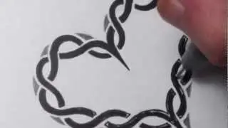 Drawing a Celtic Heart Pattern - Black Broken Lines