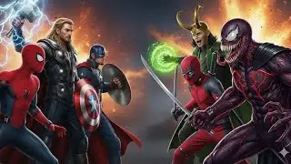 Spider-Man, Captain America & Thor 🆚 Deadpool, Loki & Red Venom | EPIC MARVEL BATTLE 🔥