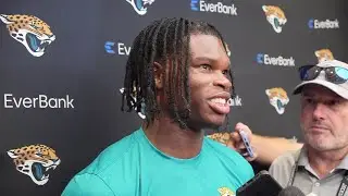 Travis Hunter talks after his first preseason game