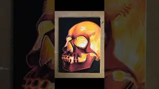 Burning hot skull #splintersketch2025 #splintersketch #acrylicmarkers #skull #spookyart