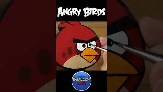 CREATING RED BIRD 2D with clay/paint #angrybirds #art #reels #viral #shorts #tiktok #artist #diy
