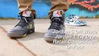 Off White 5 and Jordan 1Tie Dye Retail Comparison