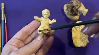 Cleaning a Nativity Set: Brushing ASMR and Wood Sounds