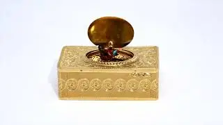 Charles Bruguier &aacute; Geneva Very Fine & Important Gold Singing Automaton Bird Box, No. 24, circa 1850