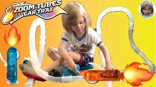 NEW Zoom Tubes as Seen on TV RC Cars Trax Tube Track Set Lights Strobes 4K