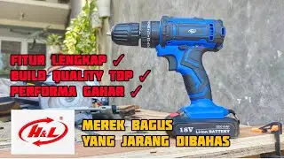 bor cordless impact 20 volt lengkap murah dan berkualitas - unboxing cordless impact drill H&L HL912