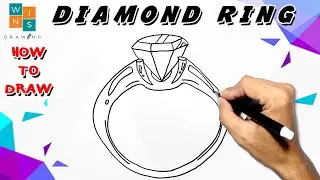 How to draw a Diamond Ring || easy drawing