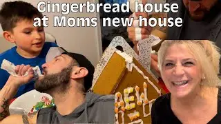 Christmas Gingerbread house construction at my moms new condo vlog