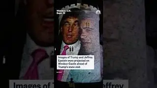 Images of Trump and Epstein projected on Windsor Castle