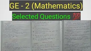 GE -2 (mathematics) // B.Sc 4th sem GE math // GE-2 selected Questions // #subhitutorial