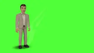 No copyright green screen cartoon character video male