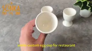 Daily used easter porcelain egg holder novelty white custom egg cup for restaurant