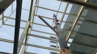 Steel Beam Erection Work | Factory Steel Building Construction 2025
