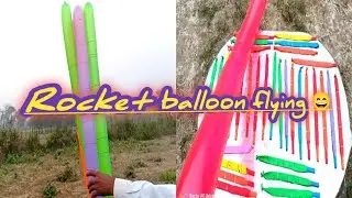 Rocket Balloon Blast Off!🚀Fun & Relaxing Balloon Flying Video! #rocketballoon #experiment #relaxing 
