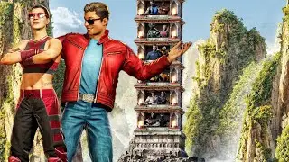 MK2 Movie Skin Johnny Cage with Janet Cage Champion Klassic Tower Mortal Kombat 1 - No Commentary