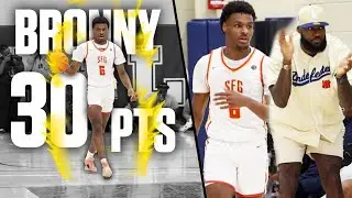 Bronny Drops EYBL Career High 30 POINTS at Peach Jam! Pulling from Curry Range | SFG VS PRO SKILLS