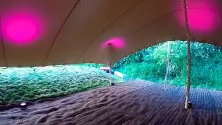 Three Stretch Tents joined together