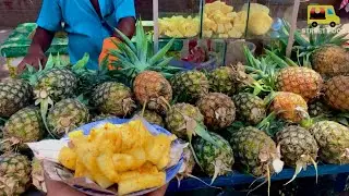 Pineapple spicy masala street food 🍍 Roadside healthy street food of Bangladesh