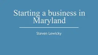 Starting A Business In Maryland