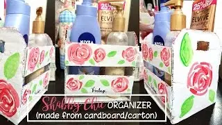 Diy Cardboard Beauty Organizer /SHABBY CHIC ORGANIZER/Pinay diy/Pinay Diyer