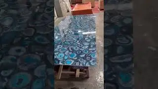 Blue Agate Slabs Under Production