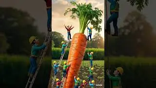 Workers climbing the carrot  #miniature #miniatures #miniatureworlds #miniatureartist