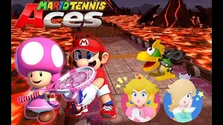 Mario Tennis Aces - Toadette & Mario vs Peach & Rosalina - Inferno Island