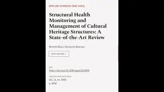 Structural Health Monitoring and Management of Cultural Heritage Structures: A State-... | RTCL.TV
