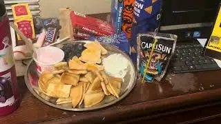 Pancake Slices, Orange Slices, Blueberries, Yogurt, and Capri Sun Juice
