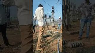 zebra conductor cating in 220kv getco/220kv/132kv/33kv substation 220kv switchyard #shorts #viral