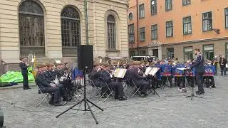 Swedish Military band Playing ABBA songs in Gamla Stan
