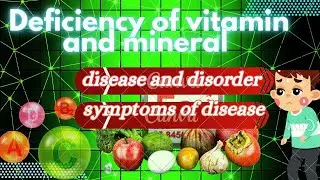 chart deficiency of vitamin & mineral diseases& disorder, symptoms