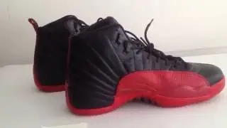 Real VS Fake Unauthorized Air Jordan 12 XII Flu Game Black Red 2016