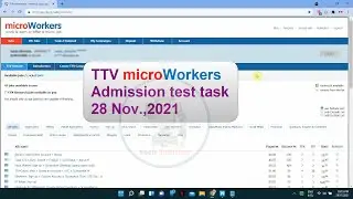TTV Microworkers admission test task 28 Nov 2021