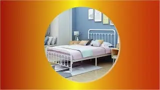 AUFANK Metal Bed Frame Full Size Victorian Vintage Style Headboard and Footboard No Box Spring Heavy