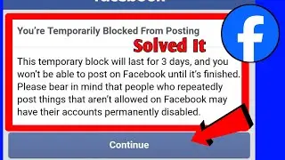 How To Fix Facebook Ban 3 Days | You Can't Send Messages For 3 Days